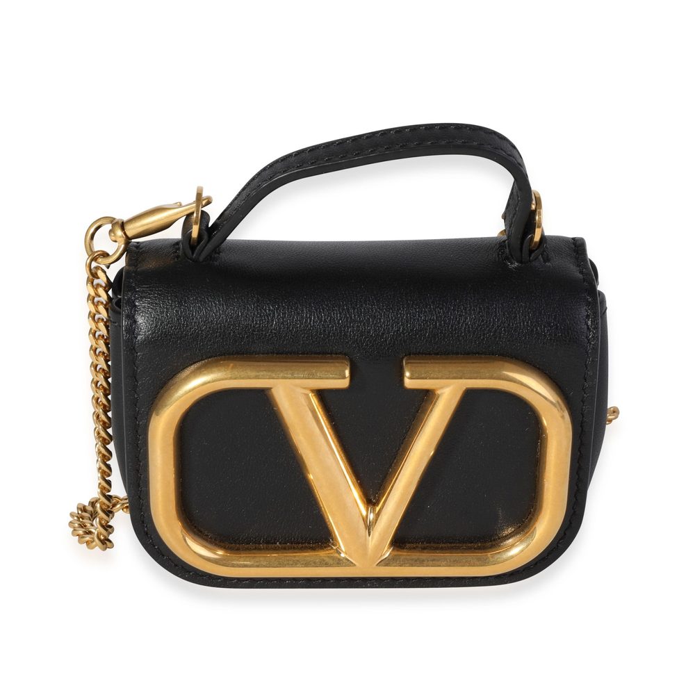 Valentino Black Leather Supervee Micro Crossbody